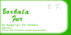 borbala fur business card