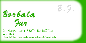 borbala fur business card